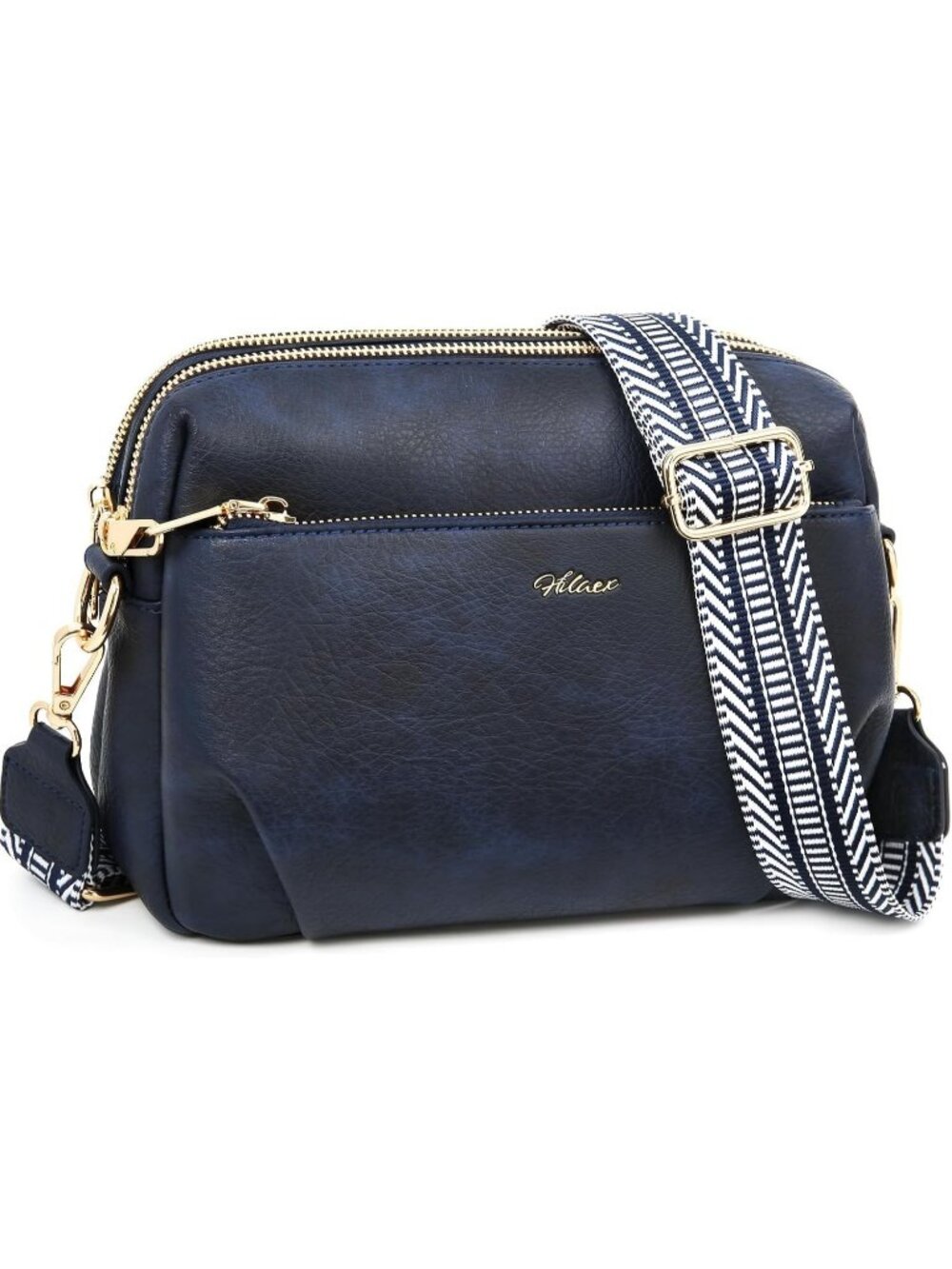 Women's Blue Vegan Leather RFID Anti Theft Designer Purse Crossbody Bag